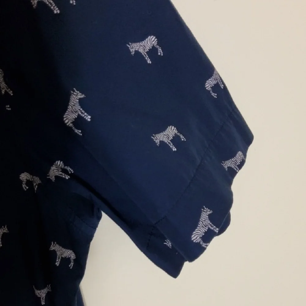 Banana Republic Navy Blue Shirt with White Animal Pattern